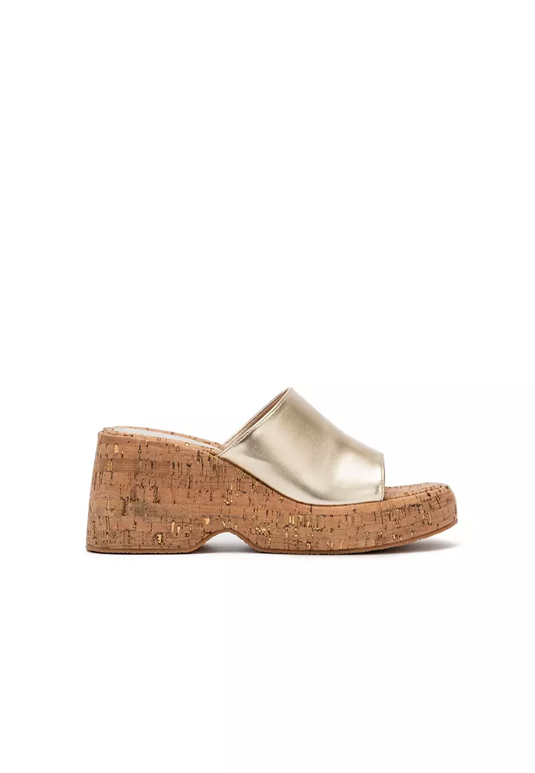 Discount on Nose  shoes - SKU: Natural Cork Wedge Heel Slide