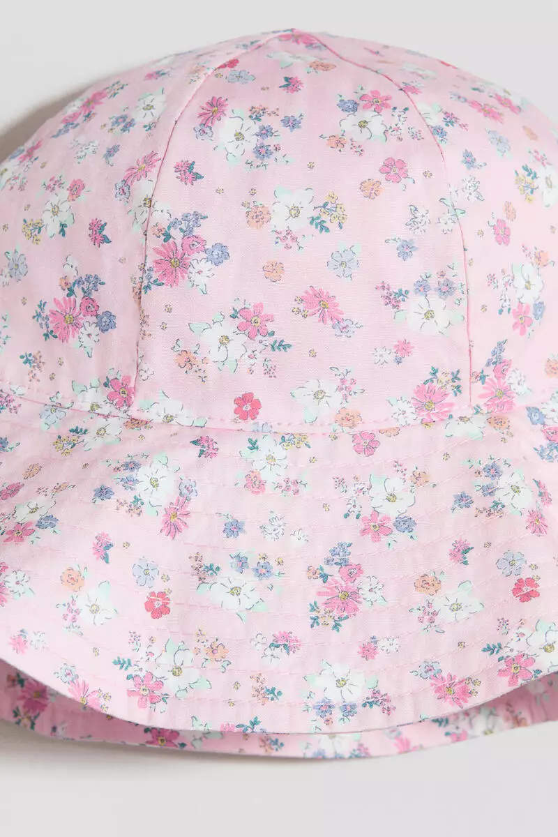 Printed wide-brim sun hat