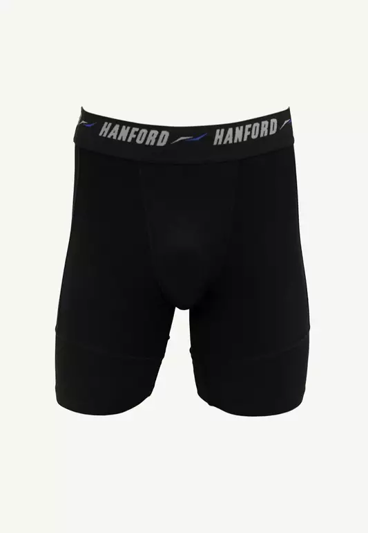 Athletic Men Quick Dry Compression Knee Length - Black/Blue Line (Single Pack)