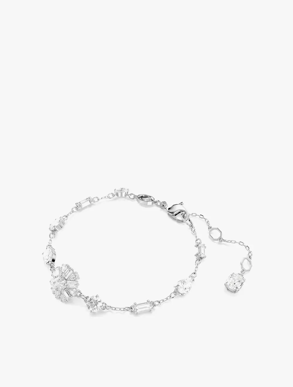 Idyllia Bracelet, Mixed Cuts, Snowflake, White, Rhodium Plated - M - White