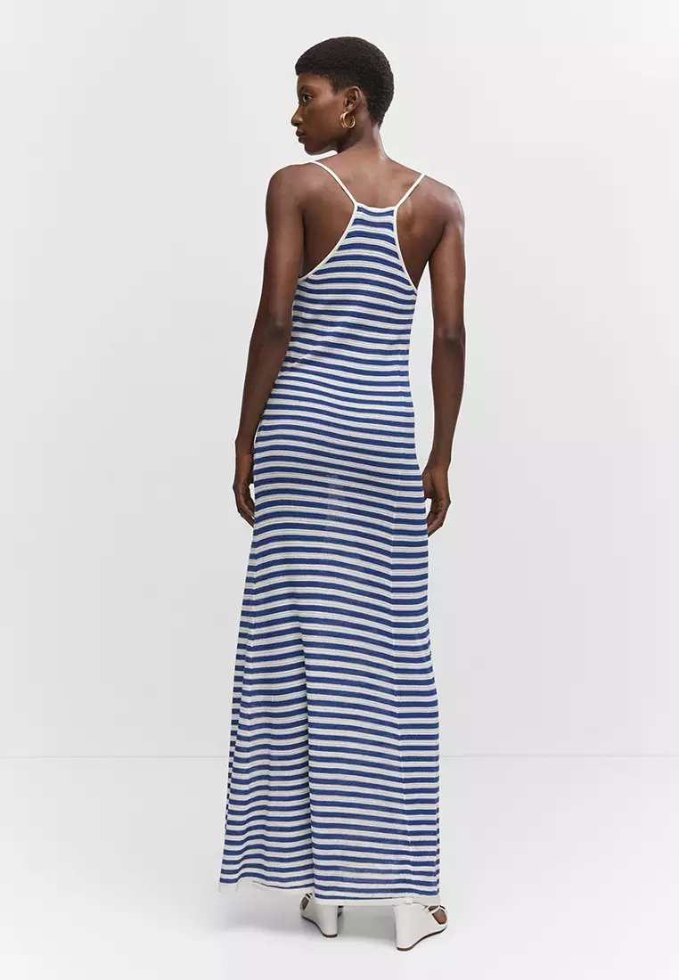 Striped jersey outlet maxi dress