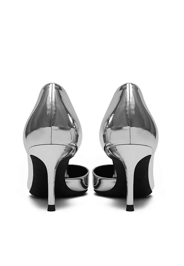 6CM Pointed Metallic Faux Leather High Heel Shoes HZL164