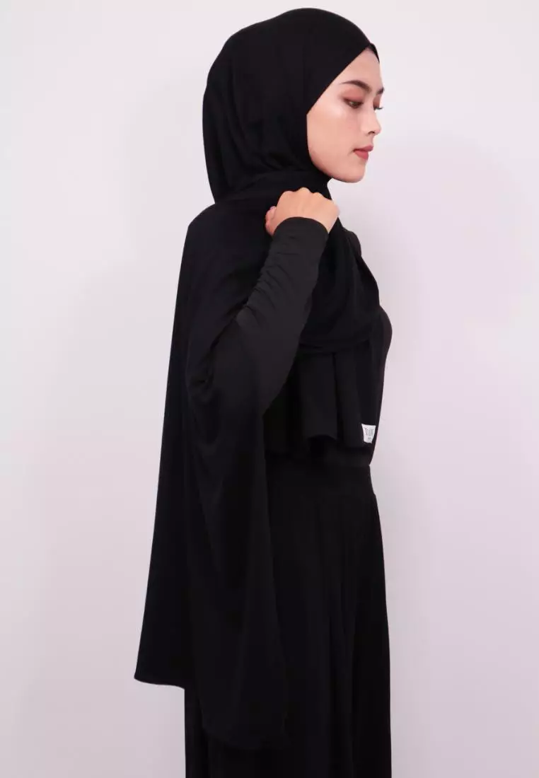 DH019 MILAN HIJAB PASHMINA SPANDEX HITAM