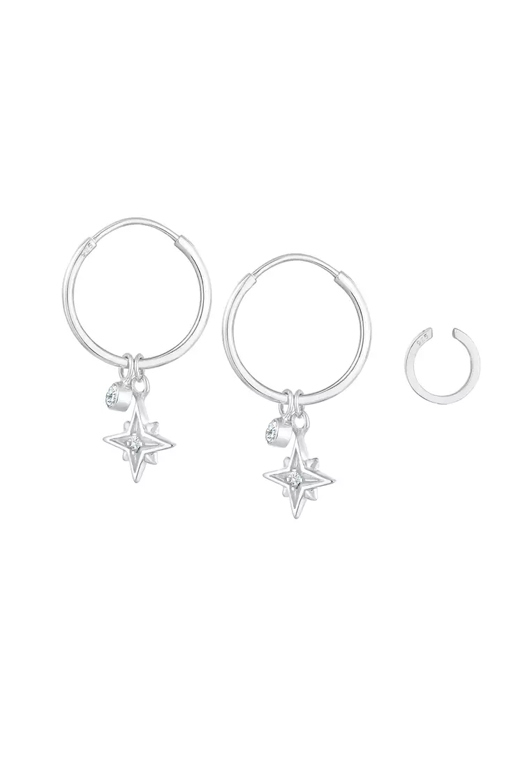 Earrings Creoles Earcuff Astro Star