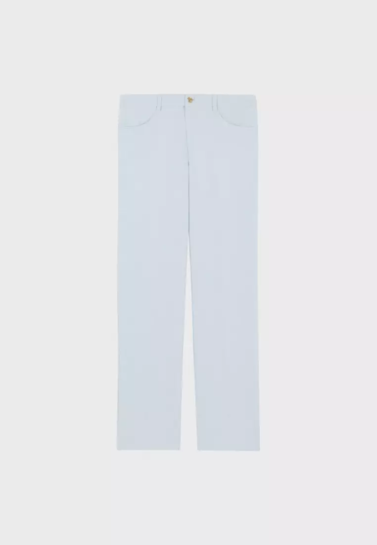 Light Pale Blue Classic Fit Trousers