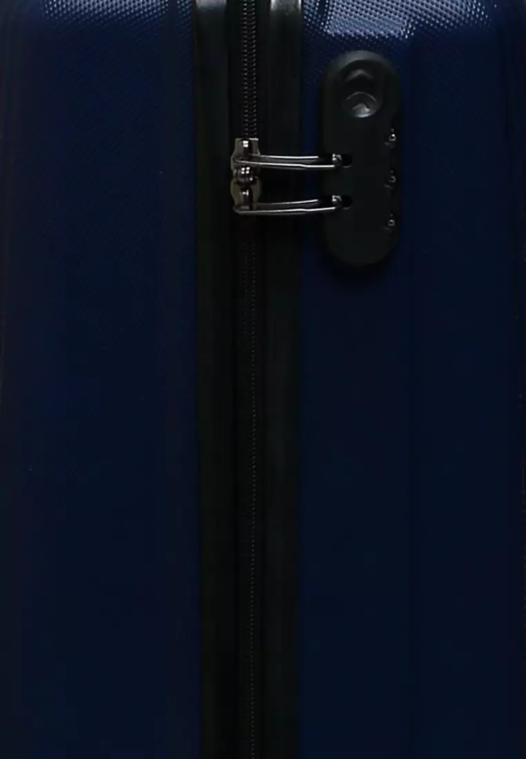 Caroline Koper Hardcase Unisex Size 18 Inch Tas Travel Large Compartment Material ABS+PVC Coated ORIGINAL - Blue