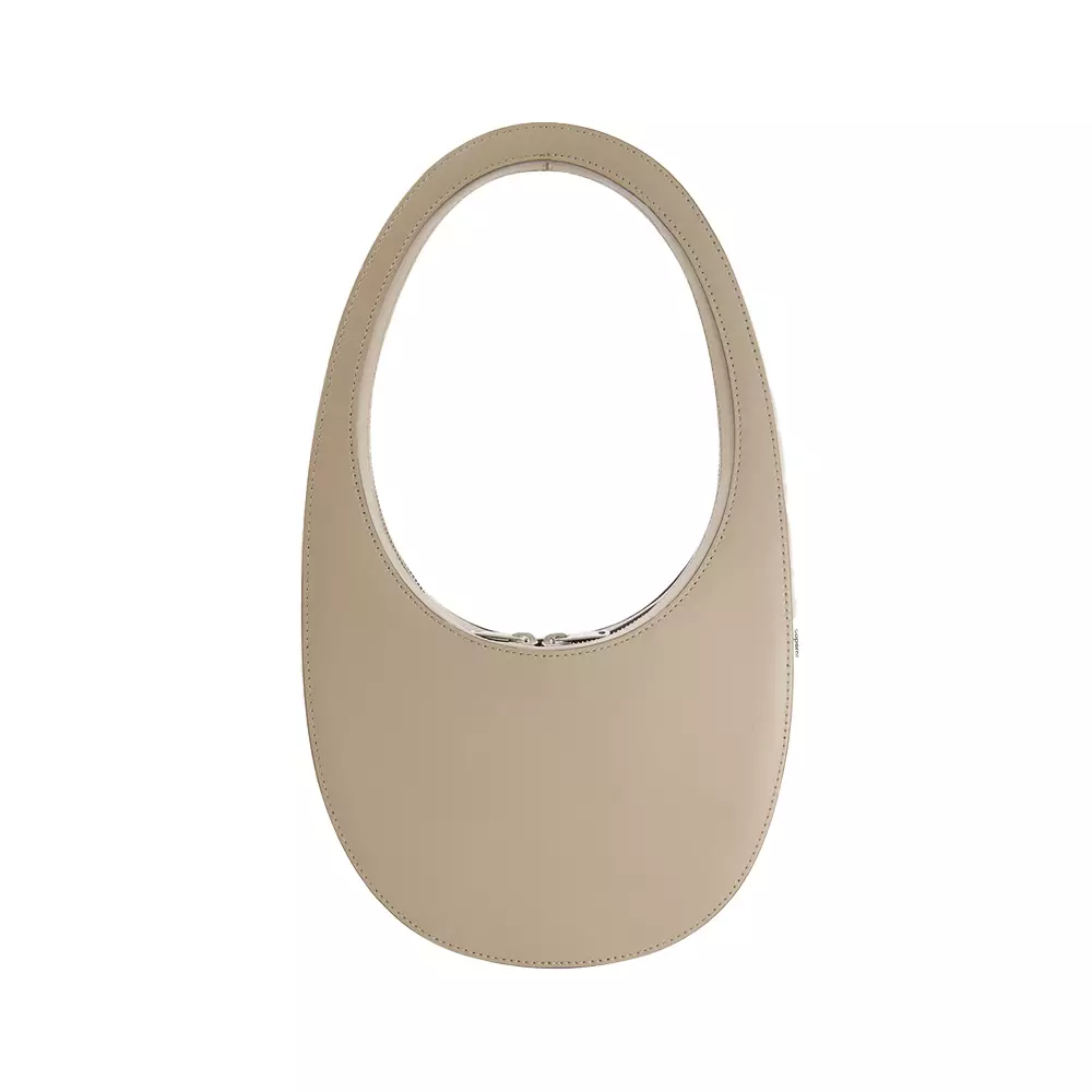 Swipe Italian Prestige Leather Crossbody Bag Taupe