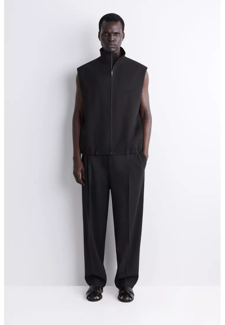 TAILORED FUNNEL-NECK WOOL GILET