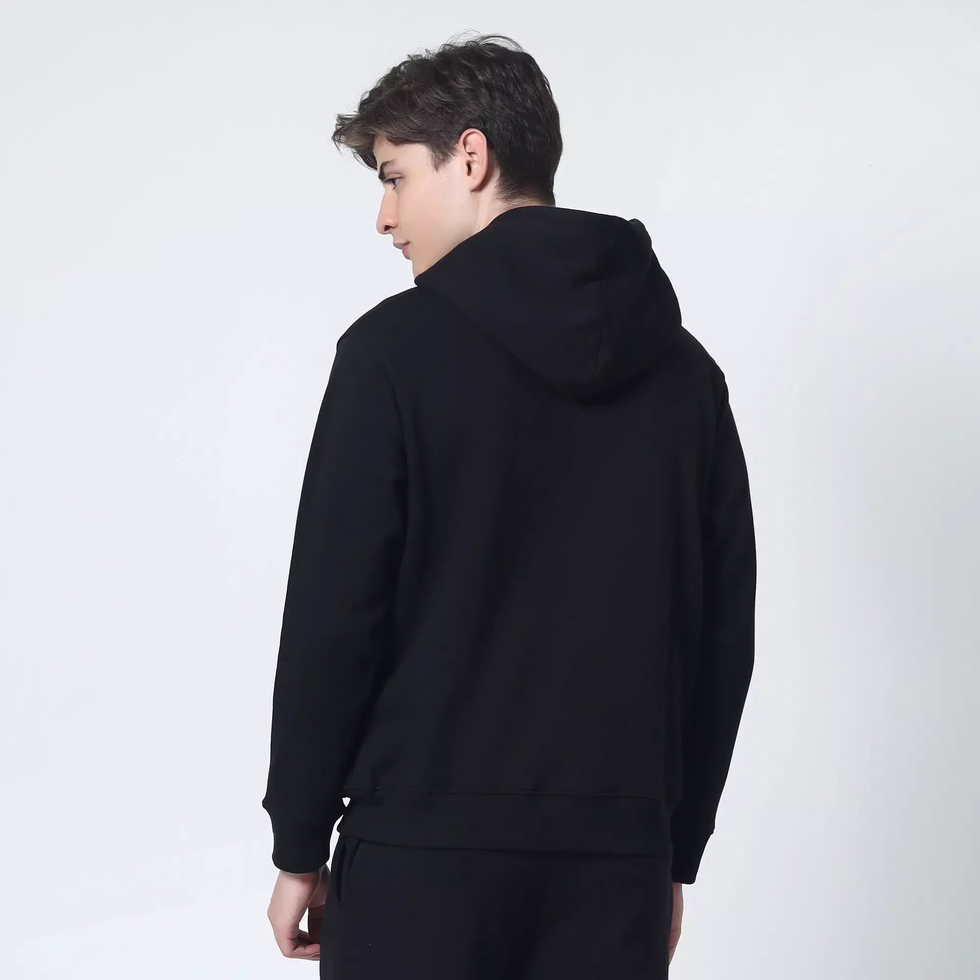 Cotton Well Cozzie Hoodie Sweatshirt with Hidden Pocket Black | Jaket Pullover Fleece dengan Kantong Tersembunyi Hitam