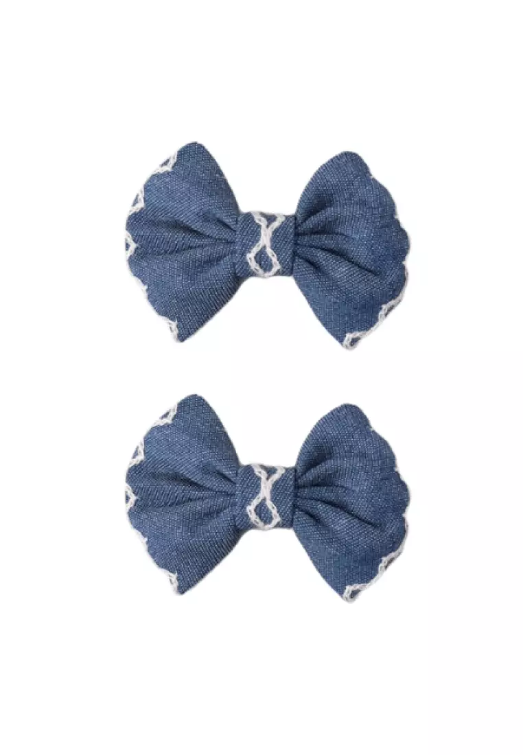 Jual Milan de sable Genevive Bow Hair clip Pair Denim / Jepit Rambut ...