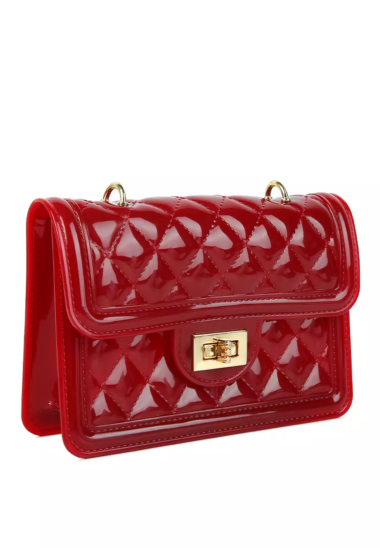 Buy London Rag Burgundy Jelly Quilted Sling Bag 2024 Online