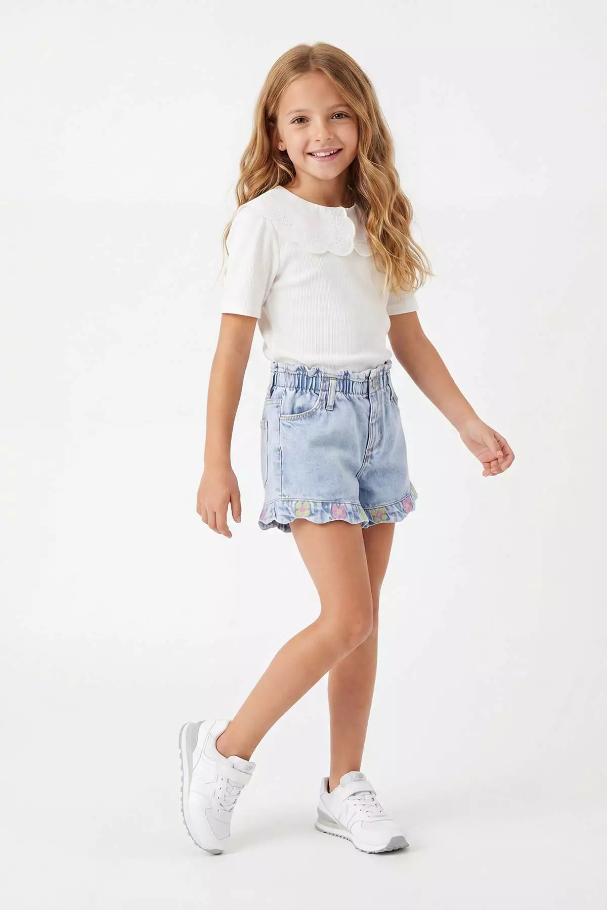 Ecru Girls' Baby Collared Knitted T-Shirt Tkdss26Ts00052