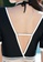 A-IN GIRLS black and white Elegant Deep V Piece One Piece Swimsuit 8FE01US2FD1A18GS_8