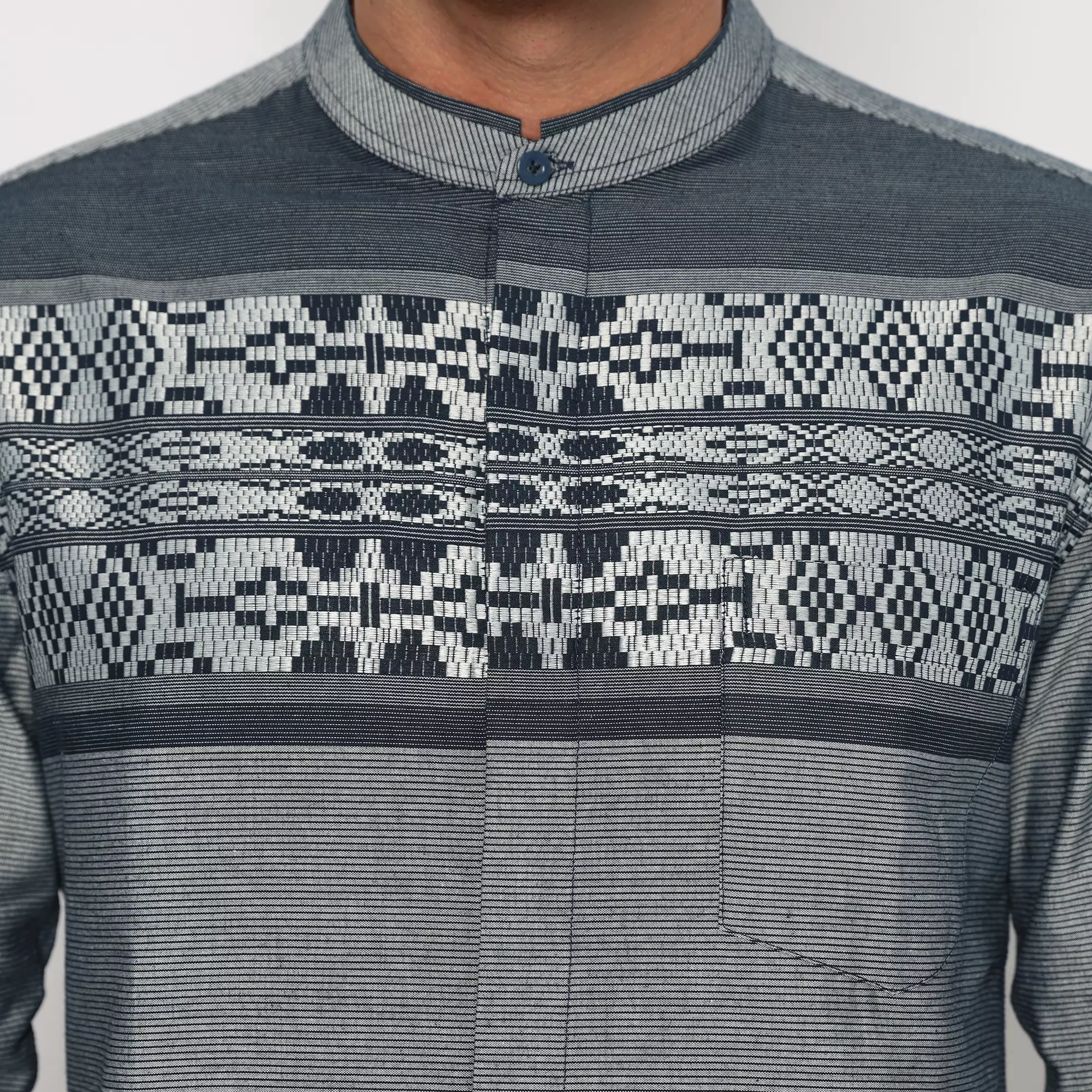 Platini Kemeja Koko Pria Lengan Panjang Katun Navy 961166