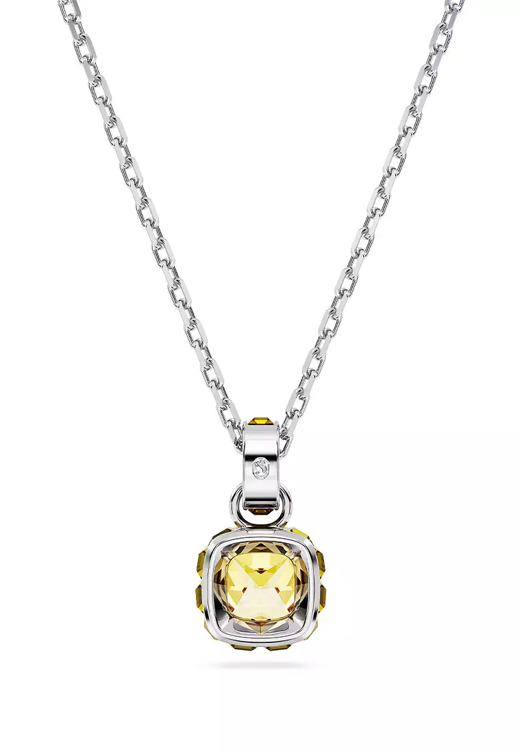 Buy Swarovski Birthstone Pendant, Square Cut, November, Yellow, Rhodium ...