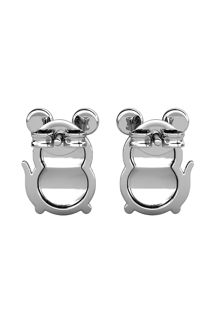 Totoro Earrings WG - Anting Crystal Swarovski by Her Jewellery