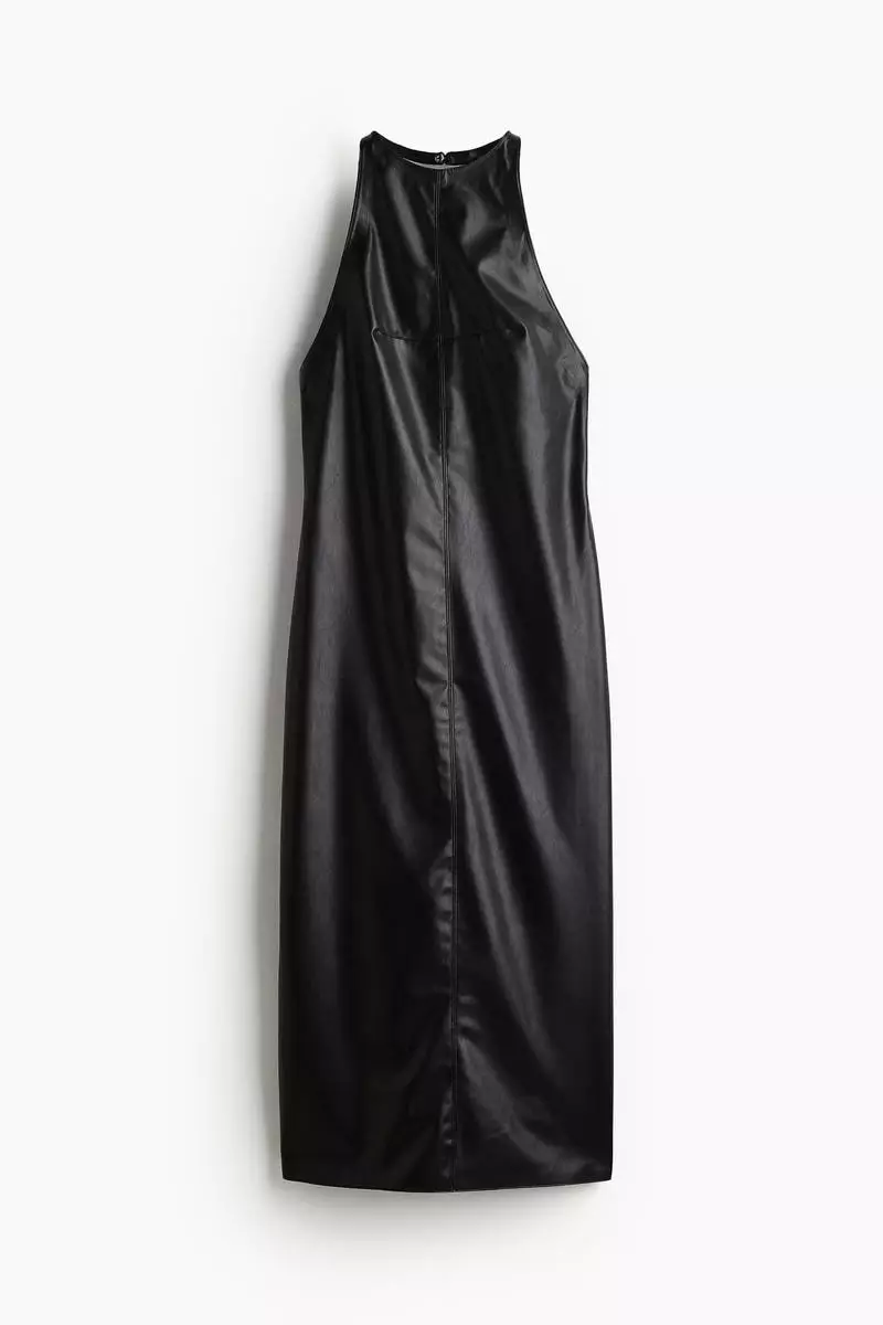 Low-back halterneck dress