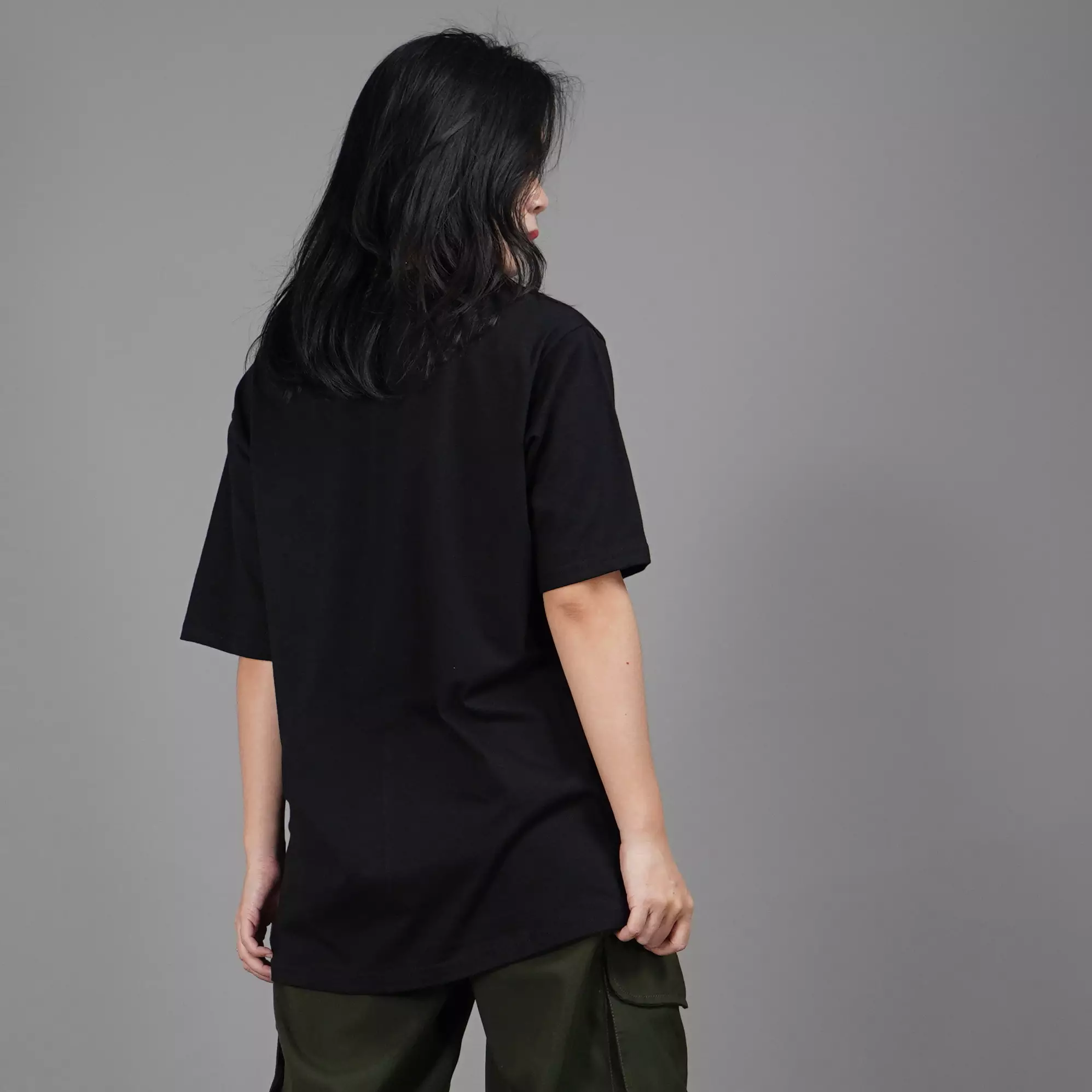  DANIELA Kaos Hitam Polos Black TShirt Kaos Katun Oversize TShirt - HITAM