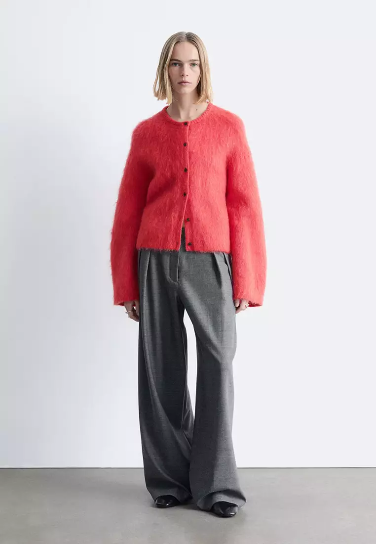 Brushed Mohair-Blend Cardigan