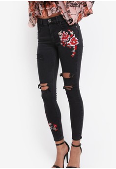 Floral EmbroideJeans
