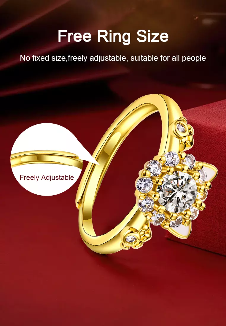 Cincin Wanita Korea Dapat Diputar Style Titanium Cincin Cewek Original Rings Kotak Indah