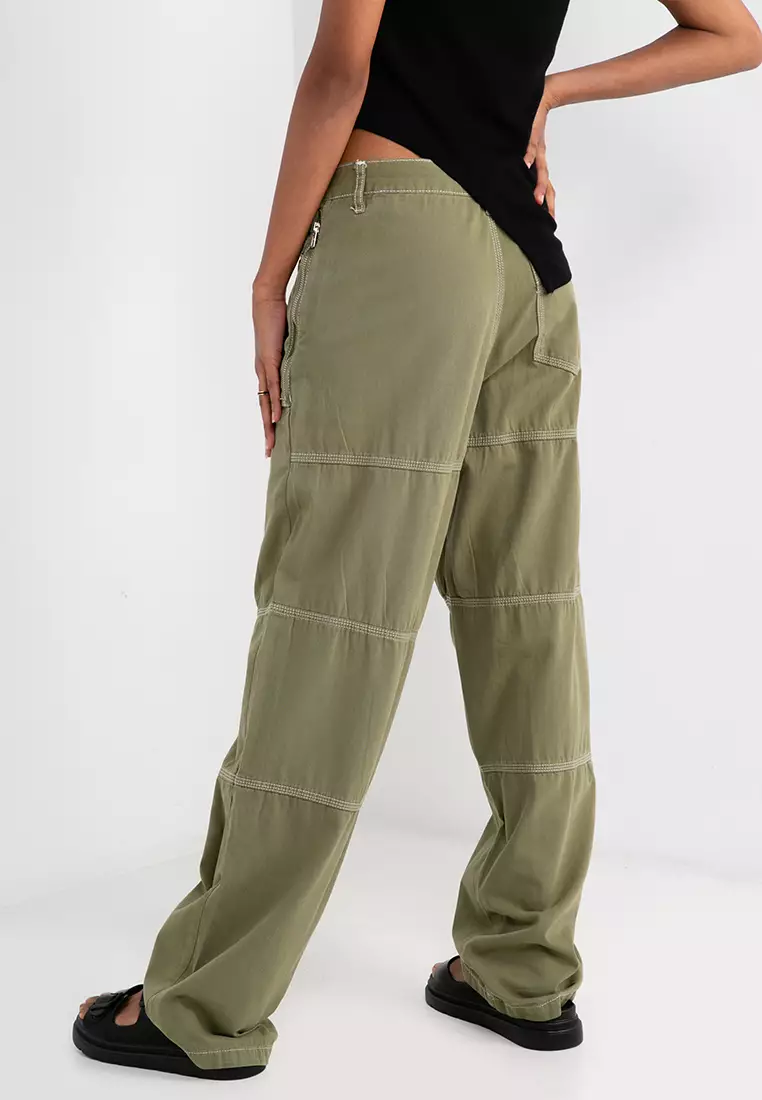 Topshop khaki utility new arrivals trousers