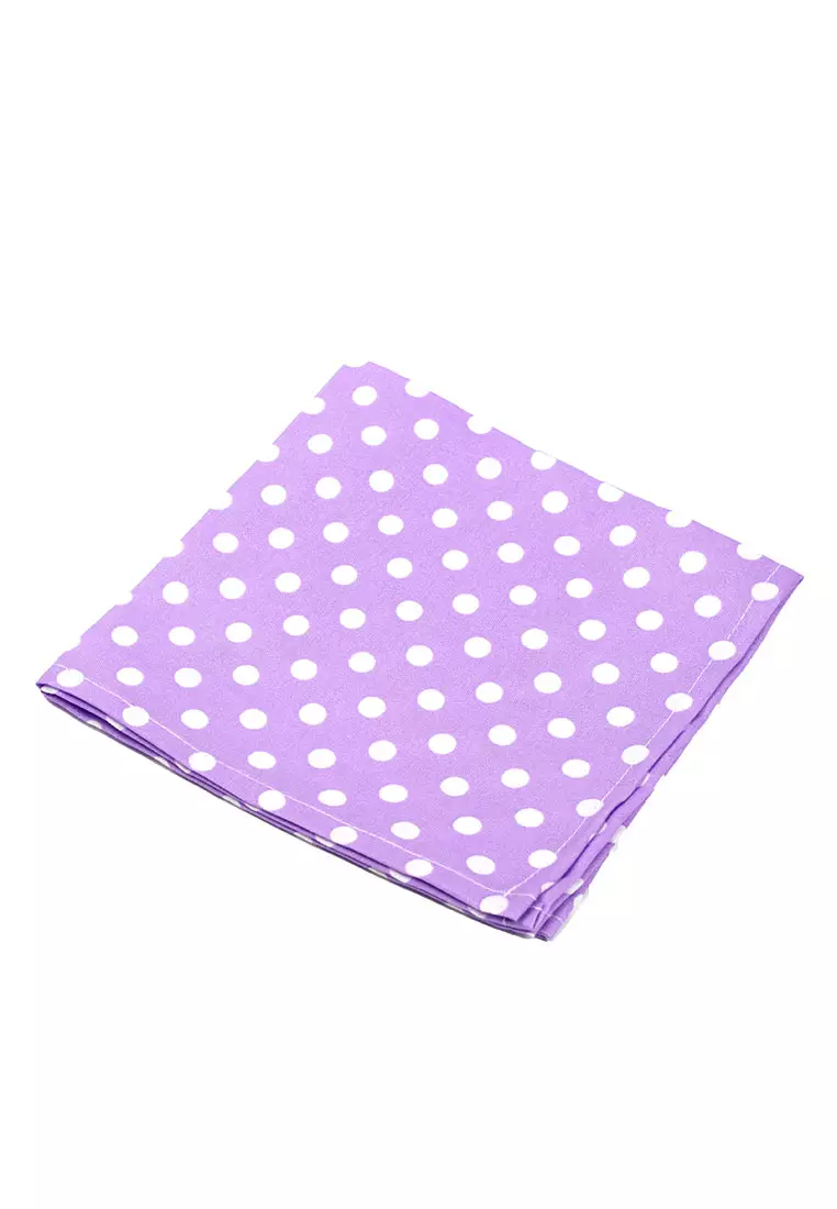 Houseofcuff Dasi Kupu Bowtie Pocket Square Saputangan Lilac Polka A39