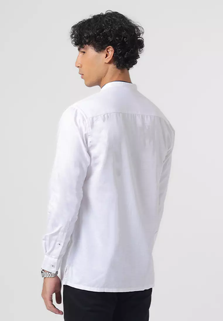 Kemeja Koko Pria Lengan Panjang Baju Muslim Pria GRISHNA WHITE