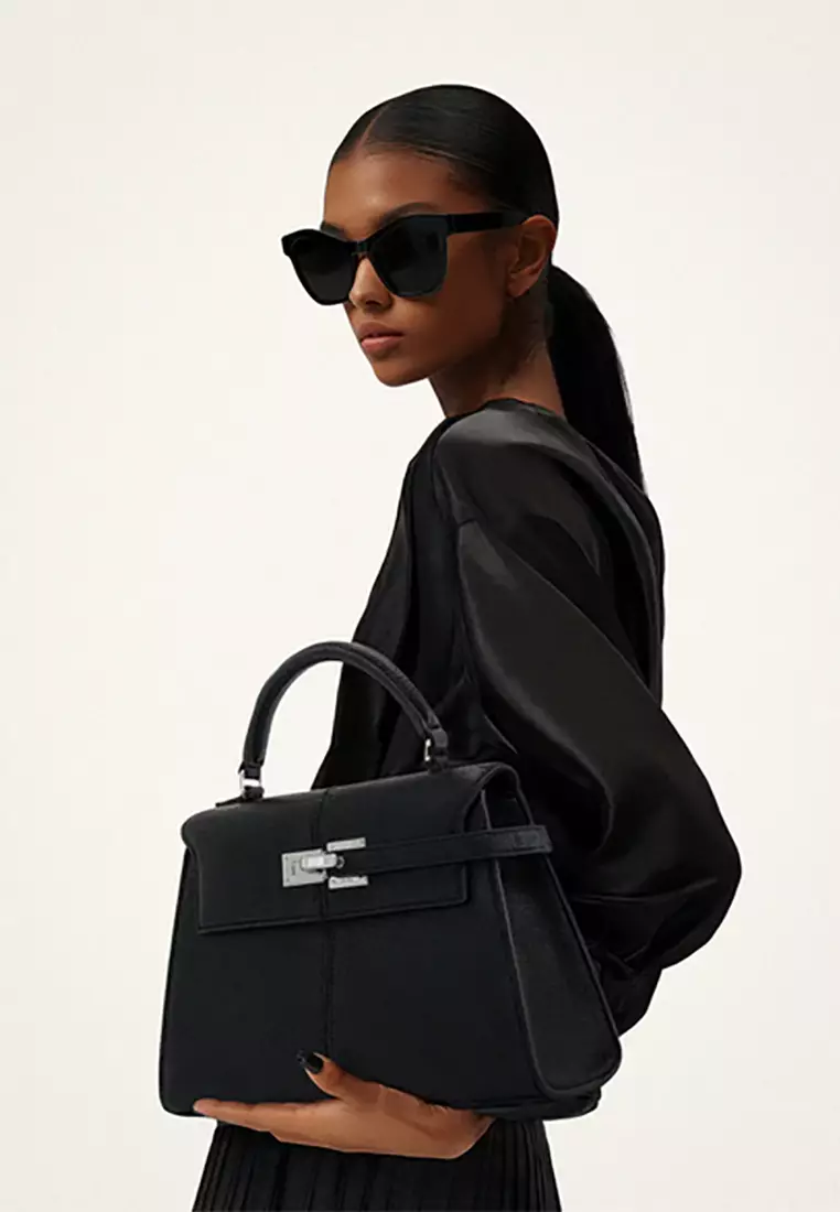 Elise Large Top Handle Bag - Black