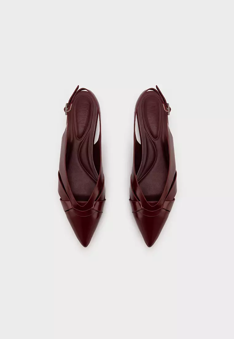 STRAPPY POINTED TOE SLINGBACK FLATS 尖头搭扣平底凉鞋