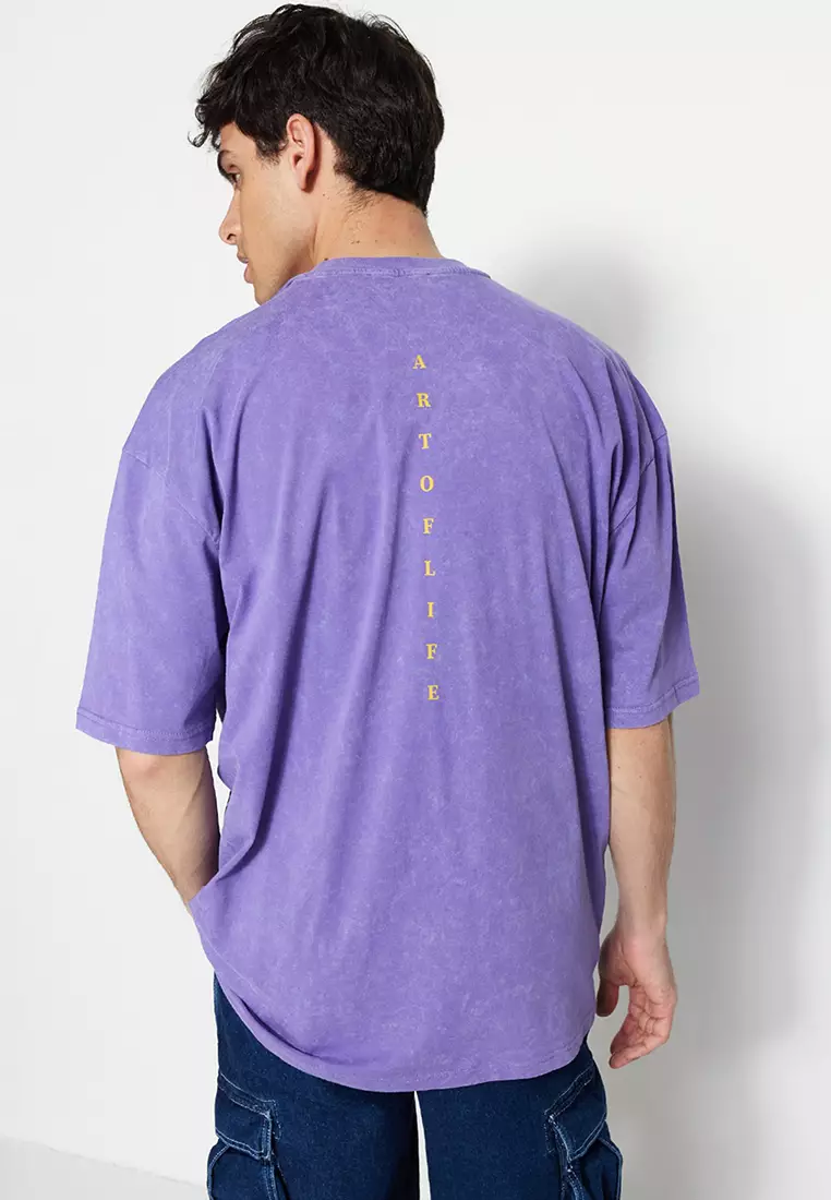 Faded-Effect Printed T-Shirt