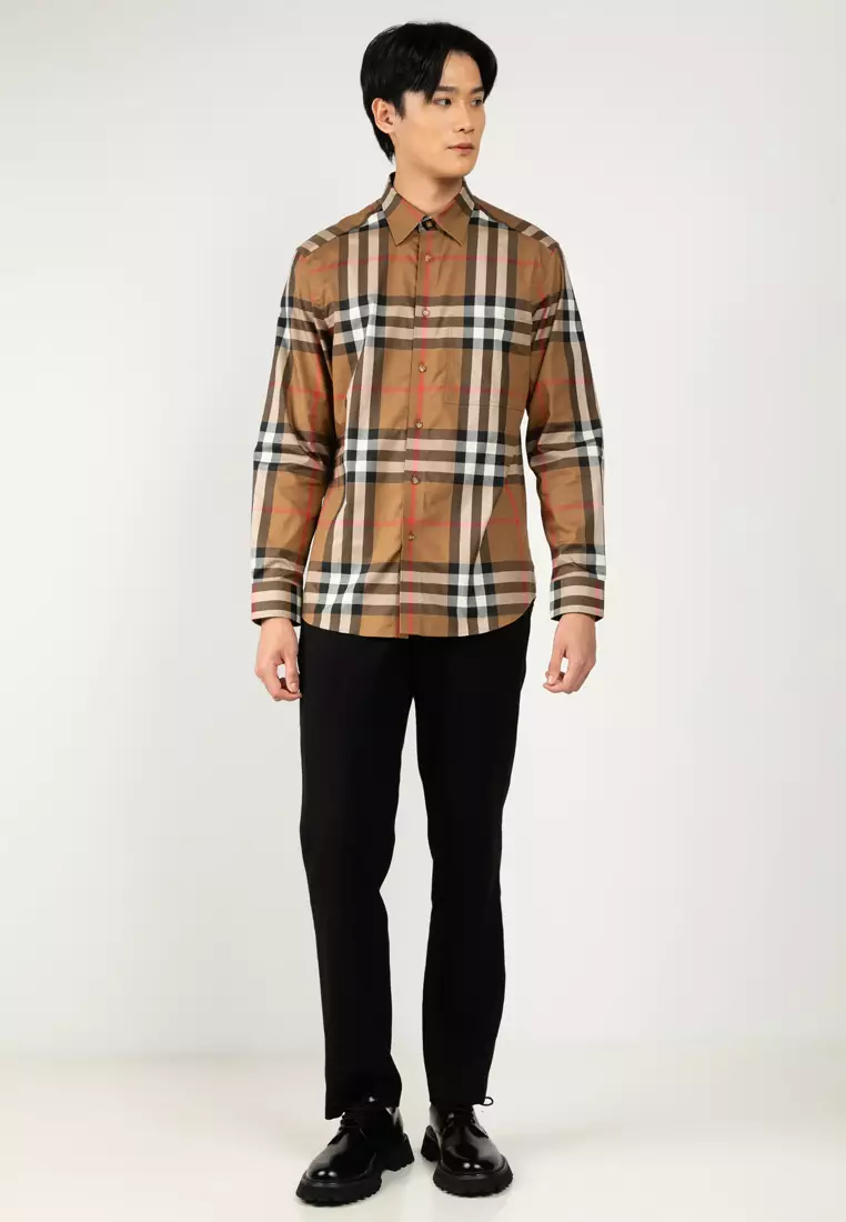 Buy Burberry Claverdon Check Long-Sleeve Shirt (nt) 2025