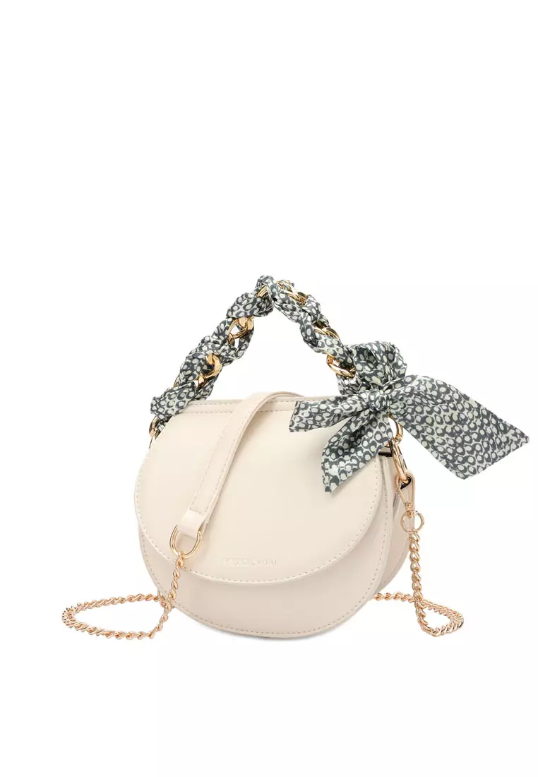 Women's Chain Shoulder Bag / Sling Bag / Crossbody Bag - Beige