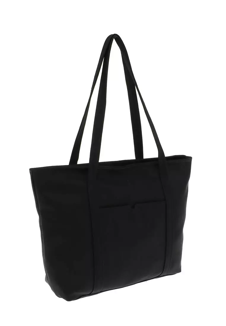 Aznii Tas Wanita Polos Design Simple Tote Bags Woman Casual - Black