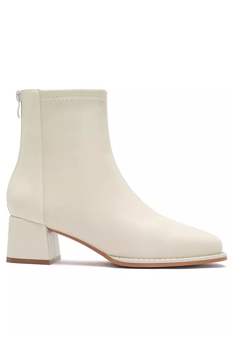 Discount on Twenty Eight Shoes  shoes - SKU: 5CM Square Toe Synthetic Leather Ankle Boots 850-2