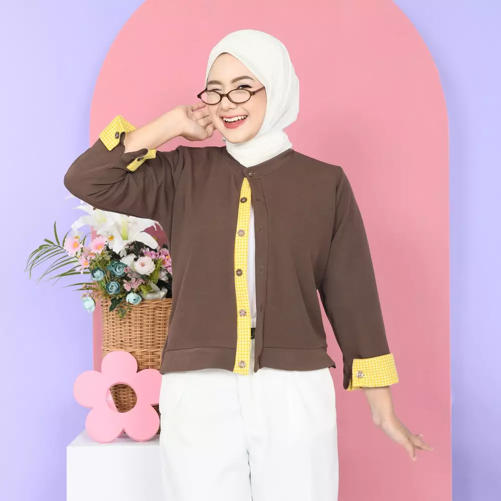 Listy Cardigan Knit - Mahogany M19623 R33S2