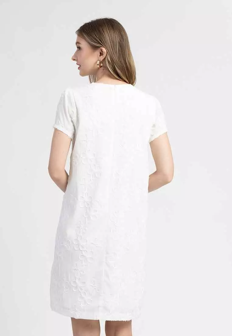 Shaela Floral Embroidered Shift Dress