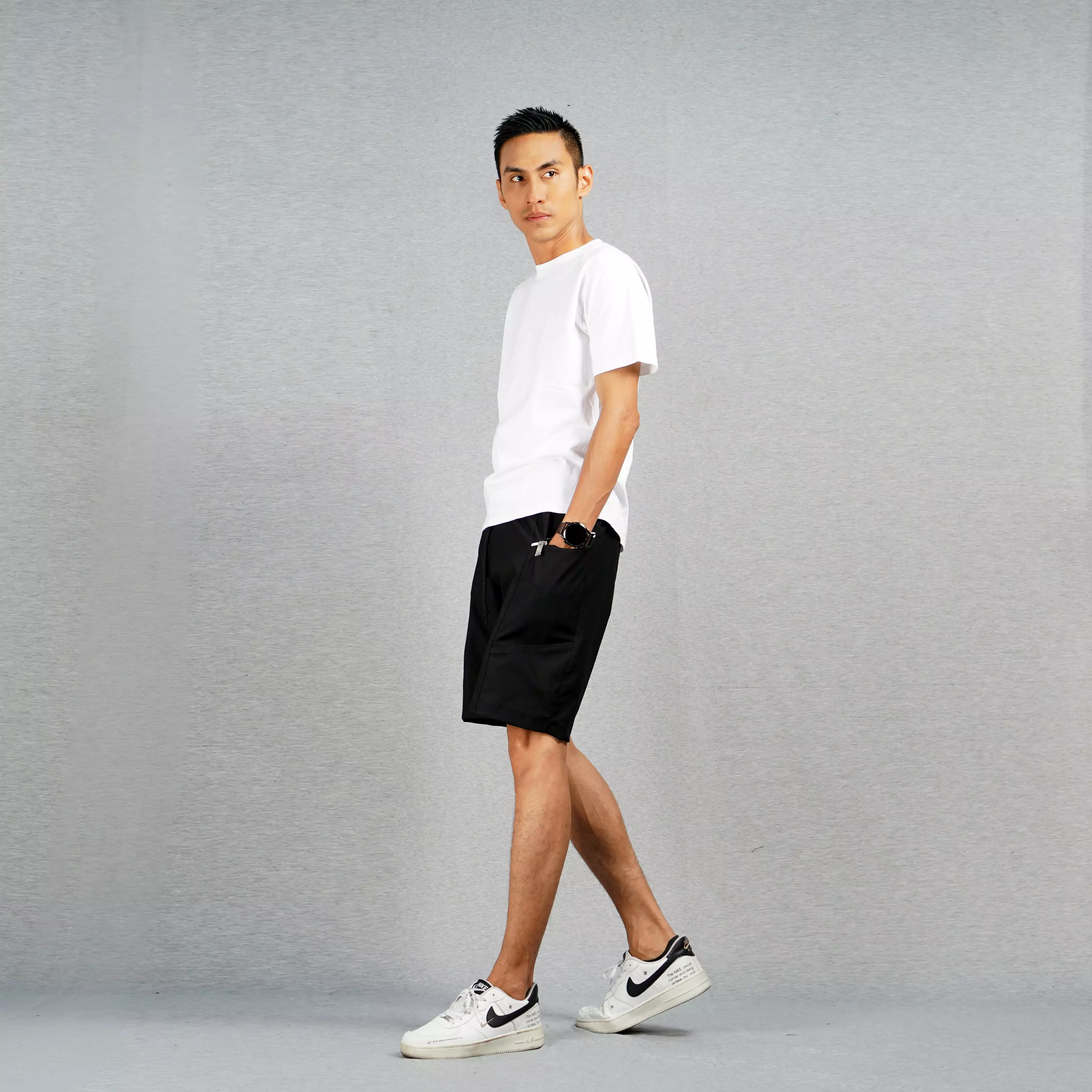 XYAN Celana Pendek Chino Pria Celana Pendek Pria Short Pants Pria Celana Pendek Santai Pria - HITAM