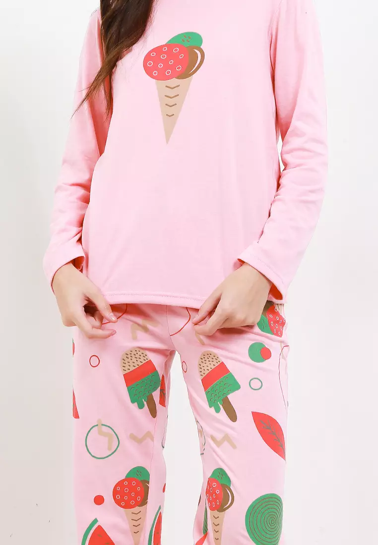 Pyjama Baju Tidur Long Sleeve Long Pants Sleepwear