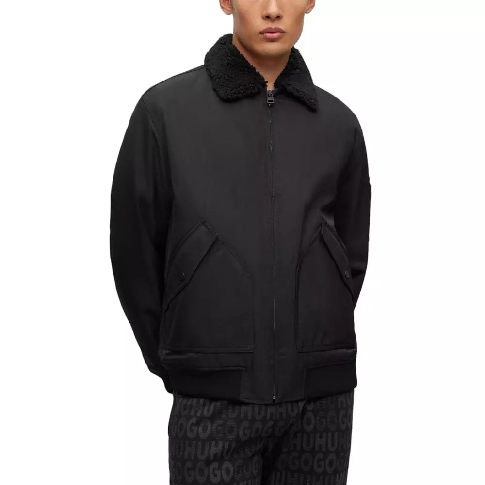 Badam2341 Padded Bomber Jacket Black