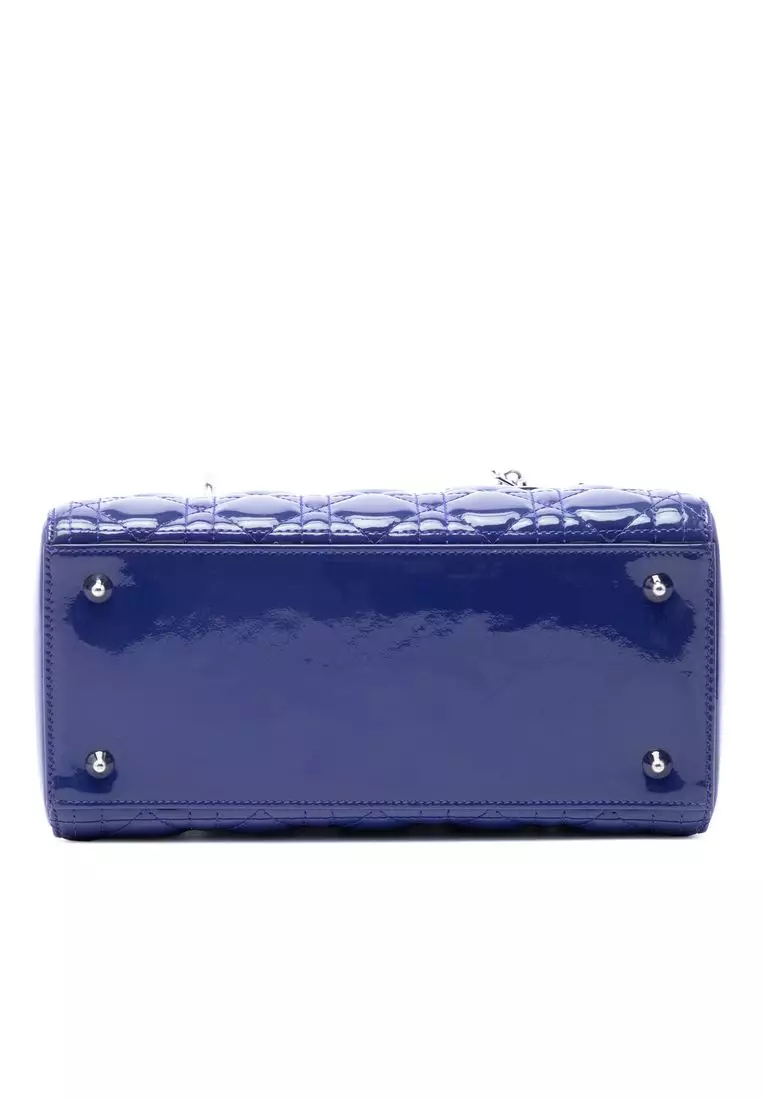Pre-Loved Dior Medium Patent Cannage Lady Dior