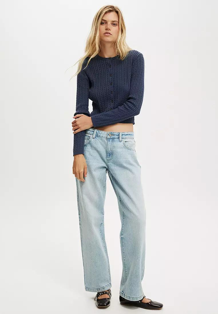 Cotton Crew Neck Cardigan