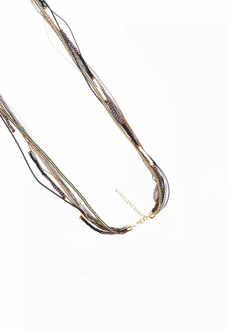 Laminas Multilayer Necklace Black