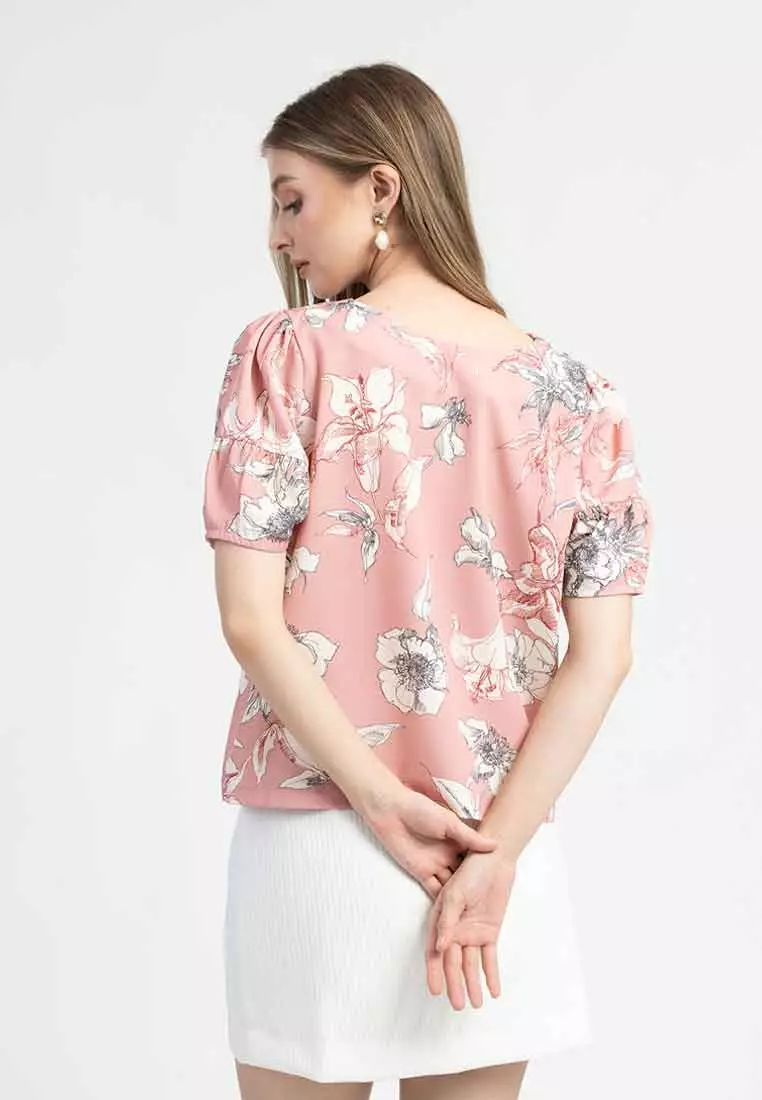 Nadine Floral Button-Up Blouse