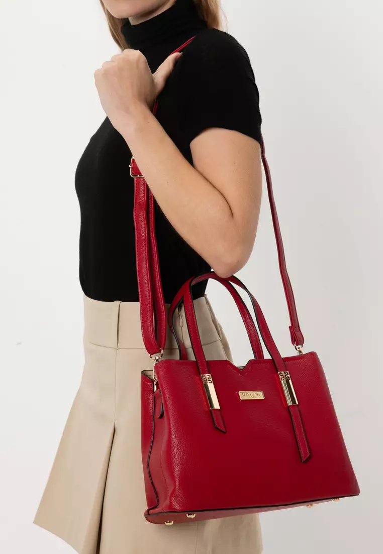 Pebbled Multi-Compartment Tote