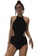 LYCKA black LNN1258 Korean Lady One Piece Swimwear Black FBF84US14F4B38GS_1