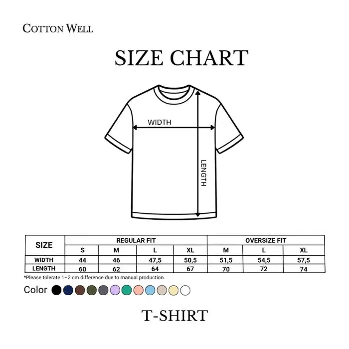 Cotton Well T-Shirt Oversized Fit | Kaos Santai Polos Katun Combed