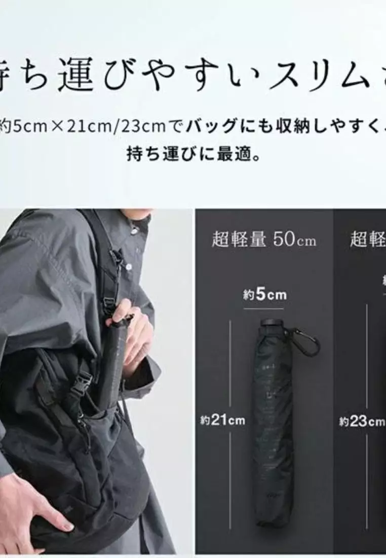 WPC Go Koh Premium Air Light UV Protection Upf 50+ Folding Umbrella 55cm 95G (Black)