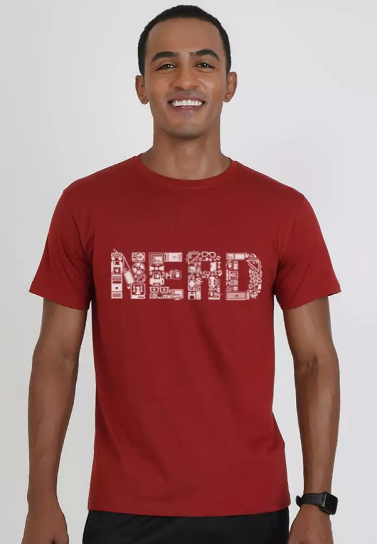 Buy QuirkyT NERD Maroon Cotton Short Sleeve Regular Fit Tee 2026