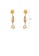 Glamorousky white Fashion Elegant Plated Gold Irregular Geometric Shell Tassel Imitation Pearl Earrings with Cubic Zirconia 4372BACBE37557GS_2